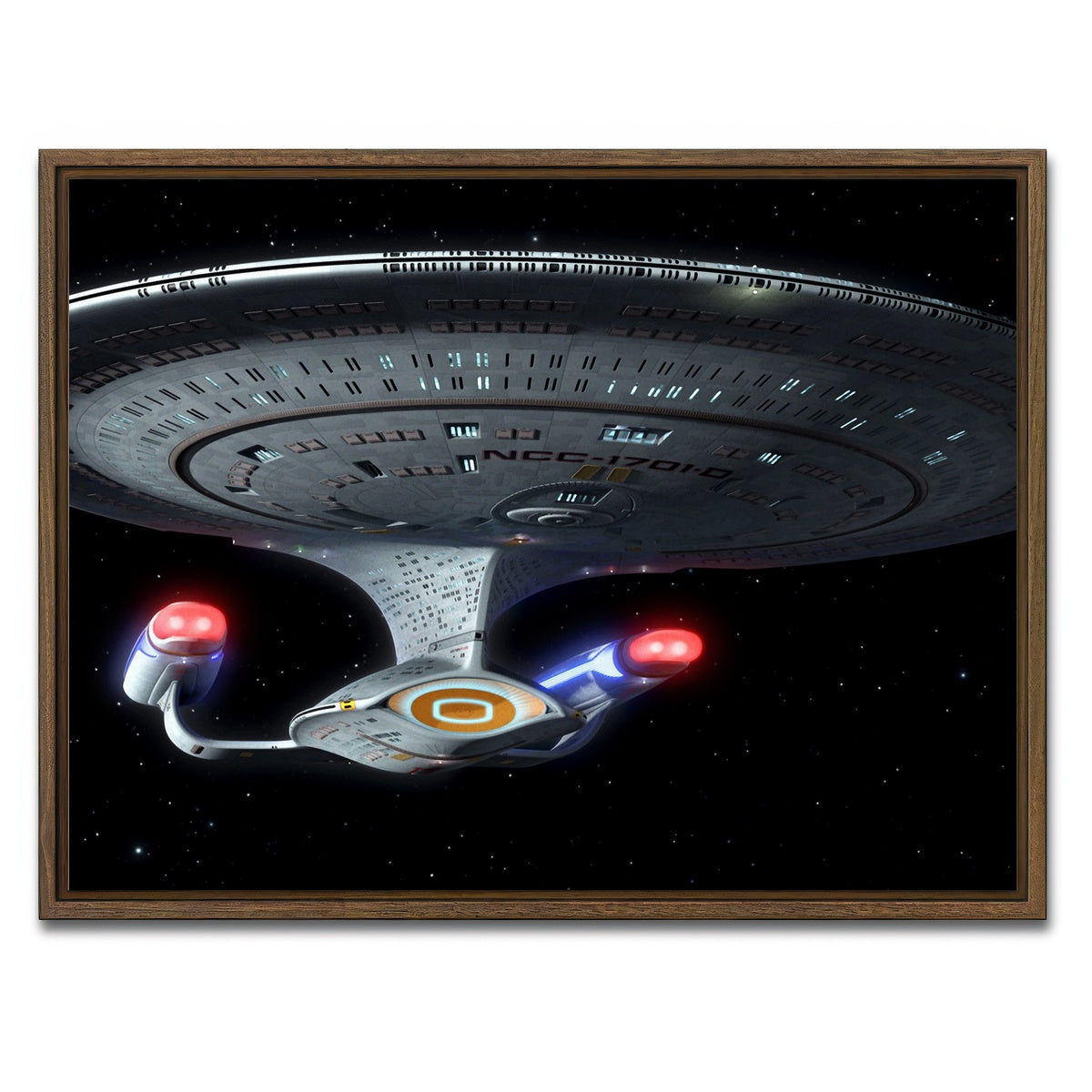 AUTO-MOCKUP WHITE | Enterprise D | 1 Piece | Walnut Framed Canvas | group=4x3