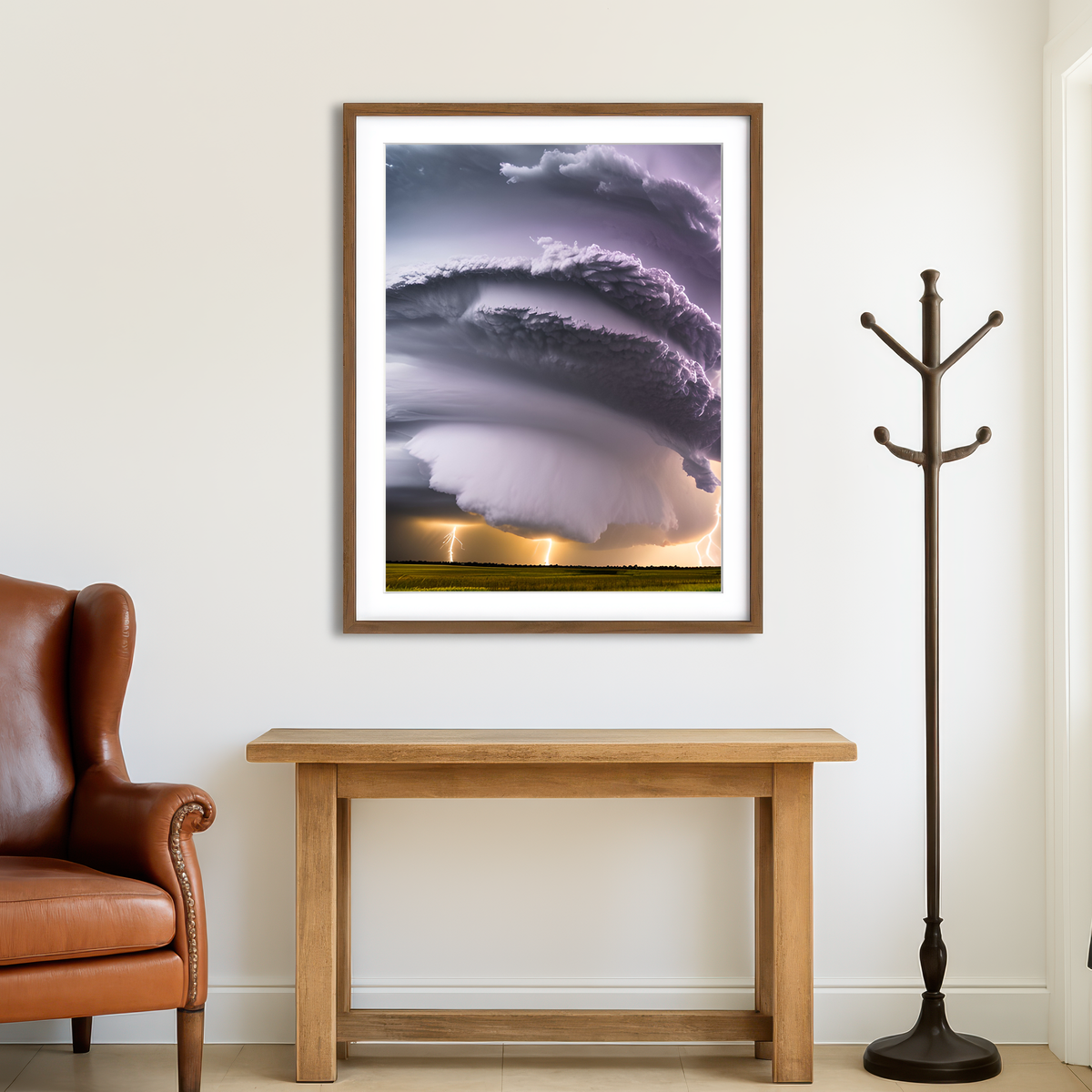 AUTO-MOCKUP ROOM | Epic Thunderstorm Supercell Wall Art