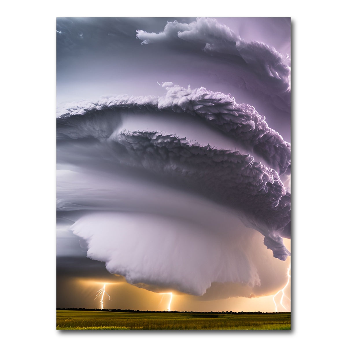 AUTO-MOCKUP WHITE | Epic Thunderstorm Supercell | 1 Piece | Gallery Wrap Canvas | group=3x4