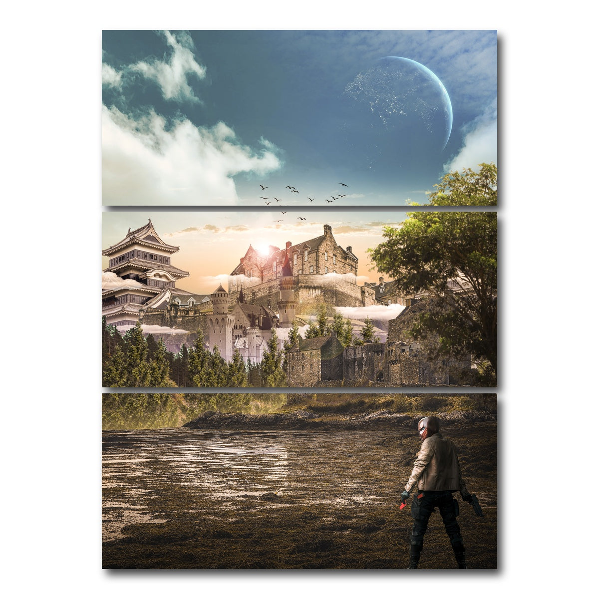 AUTO-MOCKUP WHITE | Espionage | 3 Piece | Gallery Wrap Canvas | group=8x18_stacked