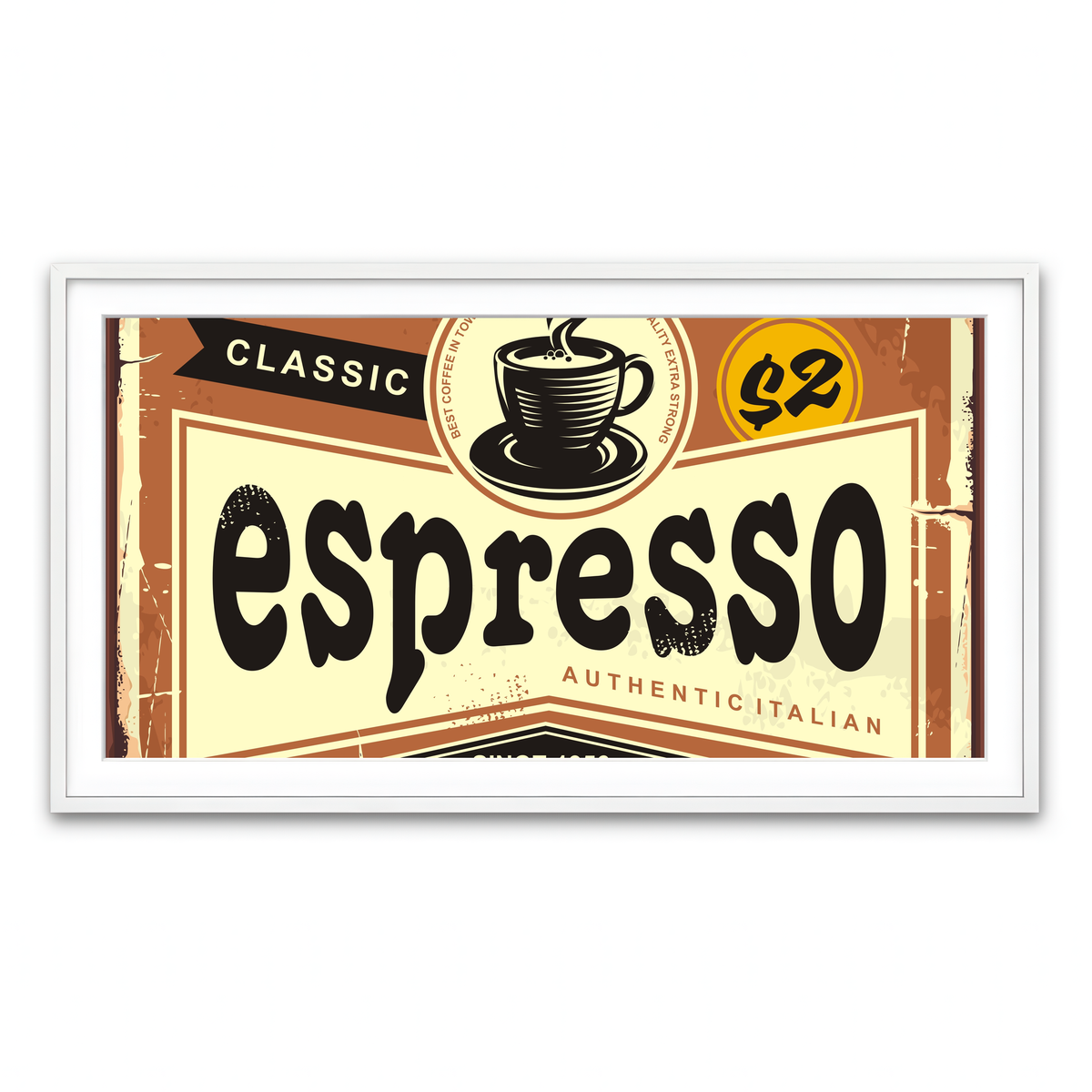 Framed Print 2x1 White