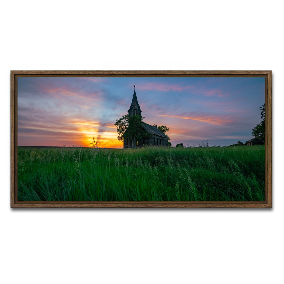 AUTO-MOCKUP WHITE | Evening Prayer | 1 Piece | Walnut Framed Canvas | group=2x1