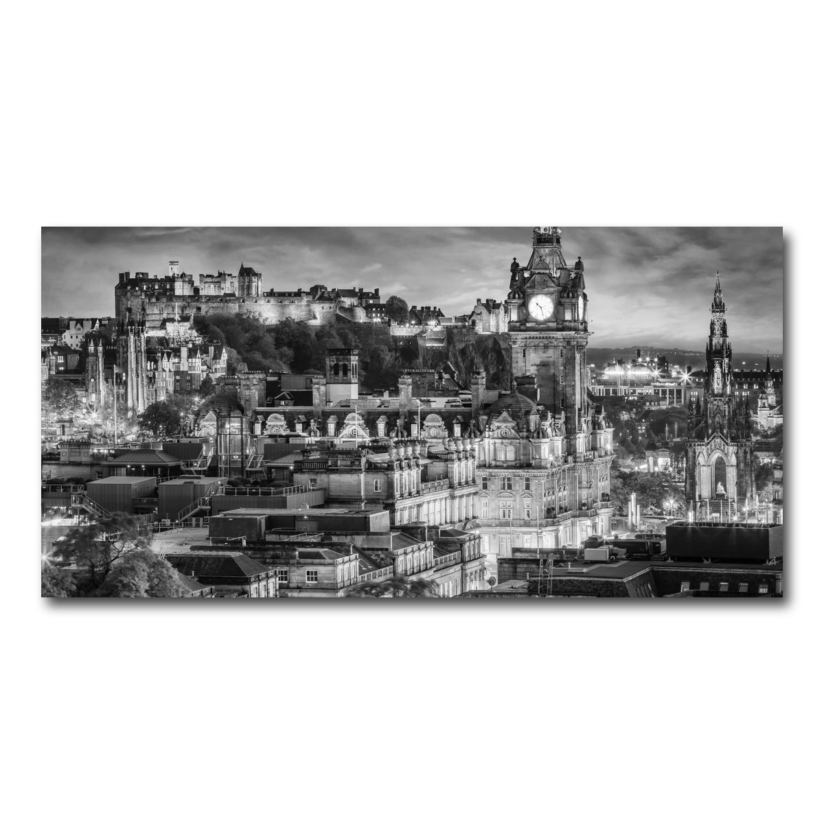 AUTO-MOCKUP WHITE | Evening impression from Edinburgh | 1 Piece | Gallery Wrap Canvas | group=2x1
