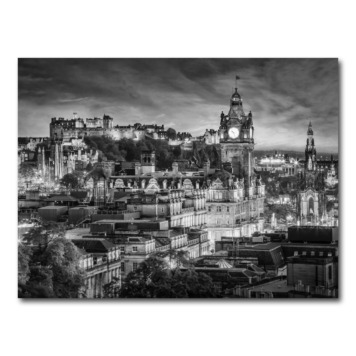AUTO-MOCKUP WHITE | Evening impression from Edinburgh | 1 Piece | Gallery Wrap Canvas | group=4x3
