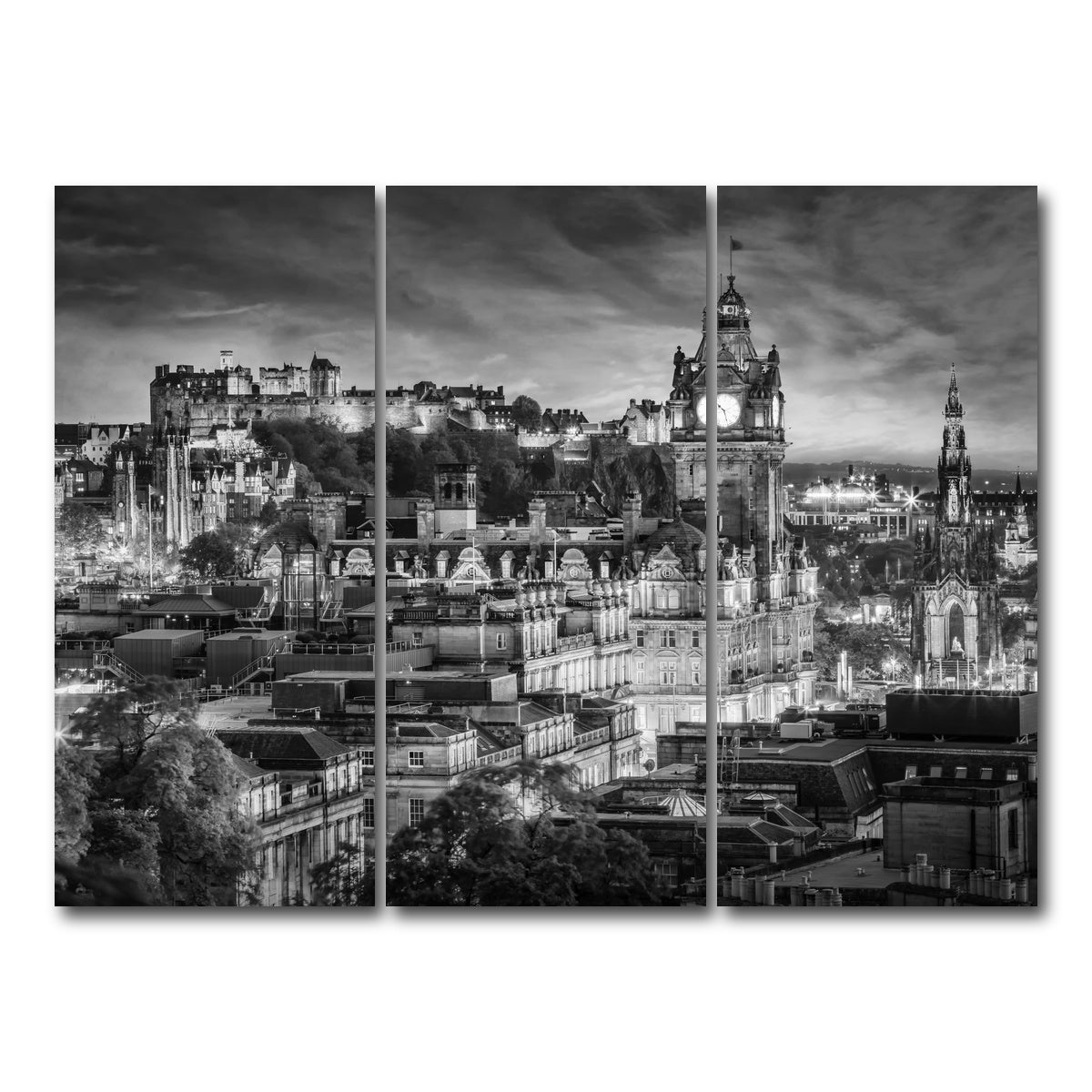 AUTO-MOCKUP WHITE | Evening impression from Edinburgh | 3 Piece | Gallery Wrap Canvas | group=8x18