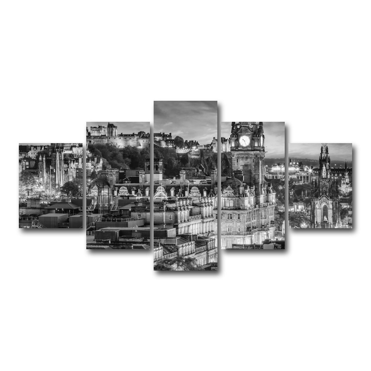 AUTO-MOCKUP WHITE | Evening impression from Edinburgh | 5 Piece | Gallery Wrap Canvas | group=5_short