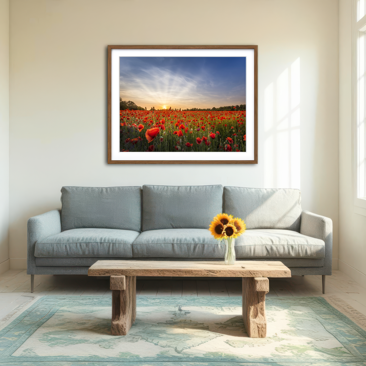 AUTO-MOCKUP ROOM | Evening in a Poppy Field Wall Art