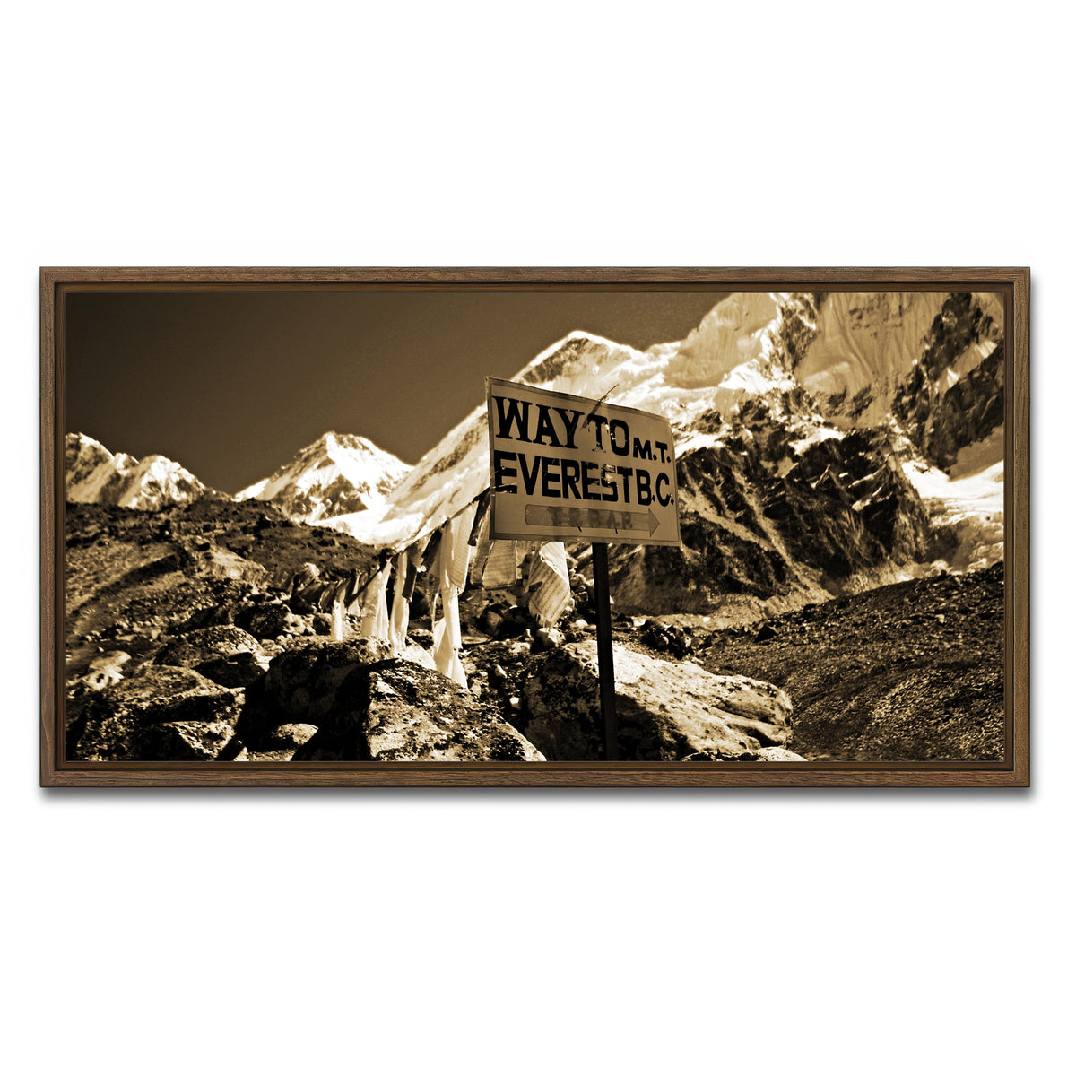 AUTO-MOCKUP WHITE | Everest Base Camp | 1 Piece | Walnut Framed Canvas | group=2x1
