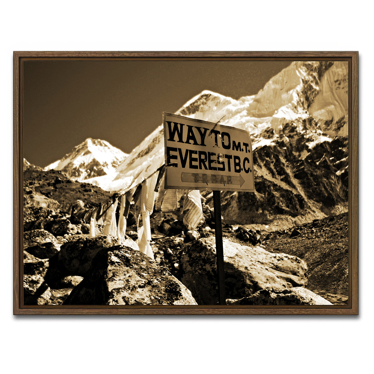AUTO-MOCKUP WHITE | Everest Base Camp | 1 Piece | Walnut Framed Canvas | group=4x3