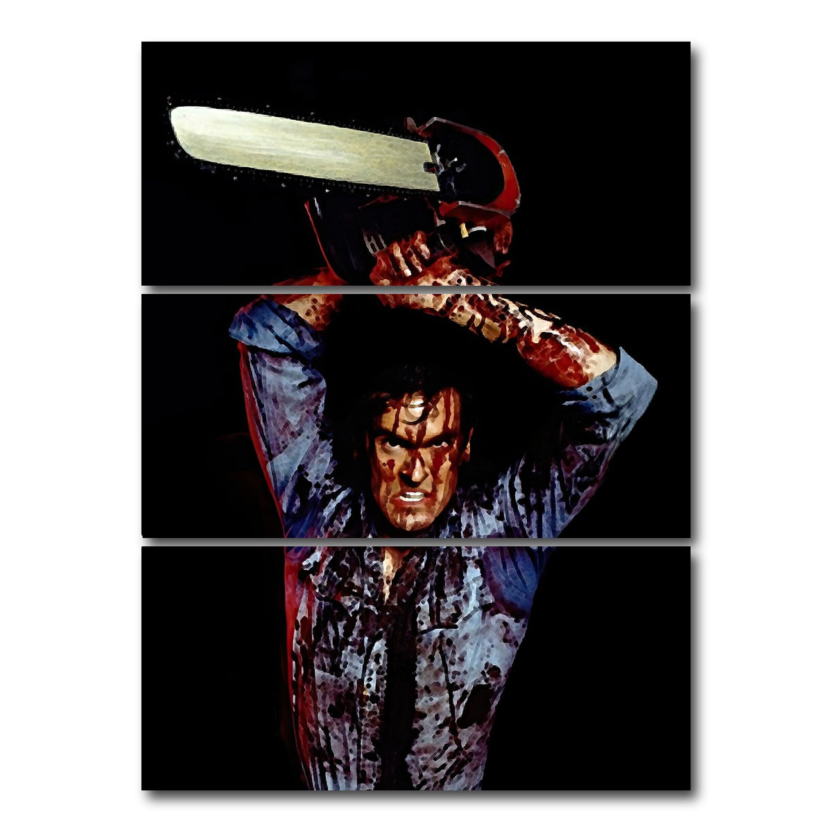 AUTO-MOCKUP WHITE | Evil Dead Ash | 3 Piece | Gallery Wrap Canvas | group=8x18_stacked