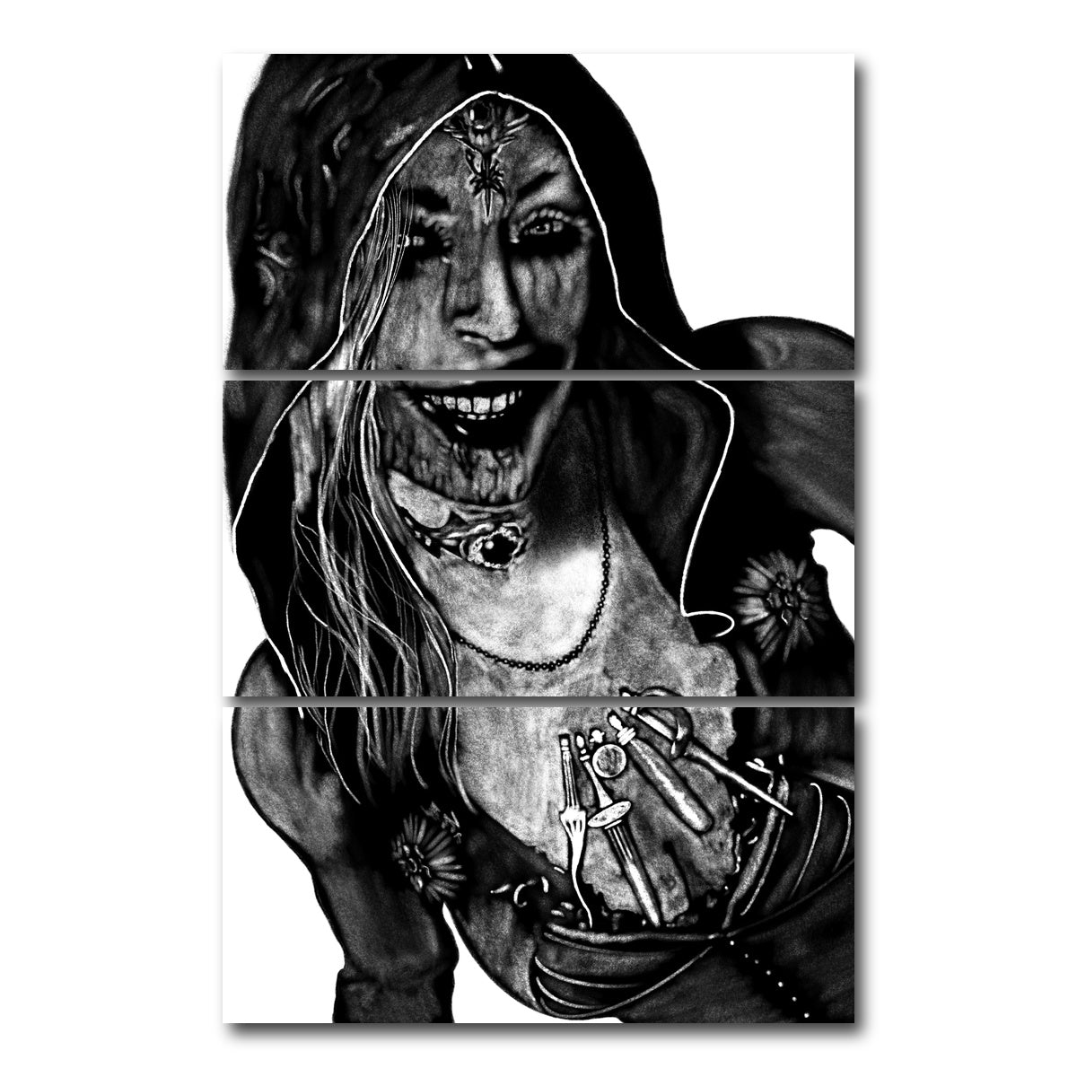 AUTO-MOCKUP WHITE | Evil | 3 Piece | Gallery Wrap Canvas | group=12x24_stacked