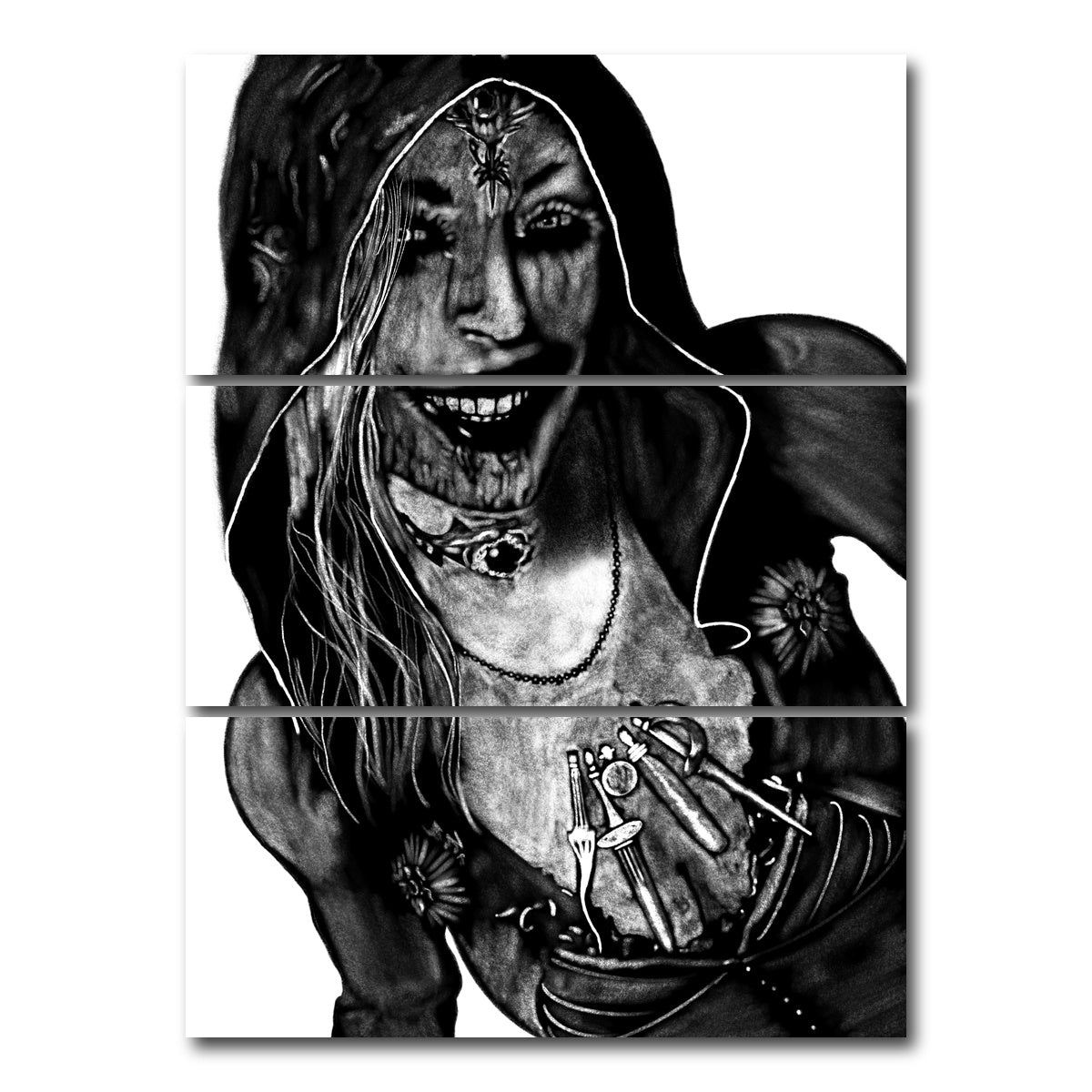 AUTO-MOCKUP WHITE | Evil | 3 Piece | Gallery Wrap Canvas | group=8x18_stacked