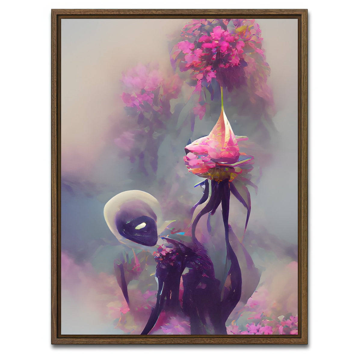 AUTO-MOCKUP WHITE | Exotic Flower | 1 Piece | Walnut Framed Canvas | group=3x4