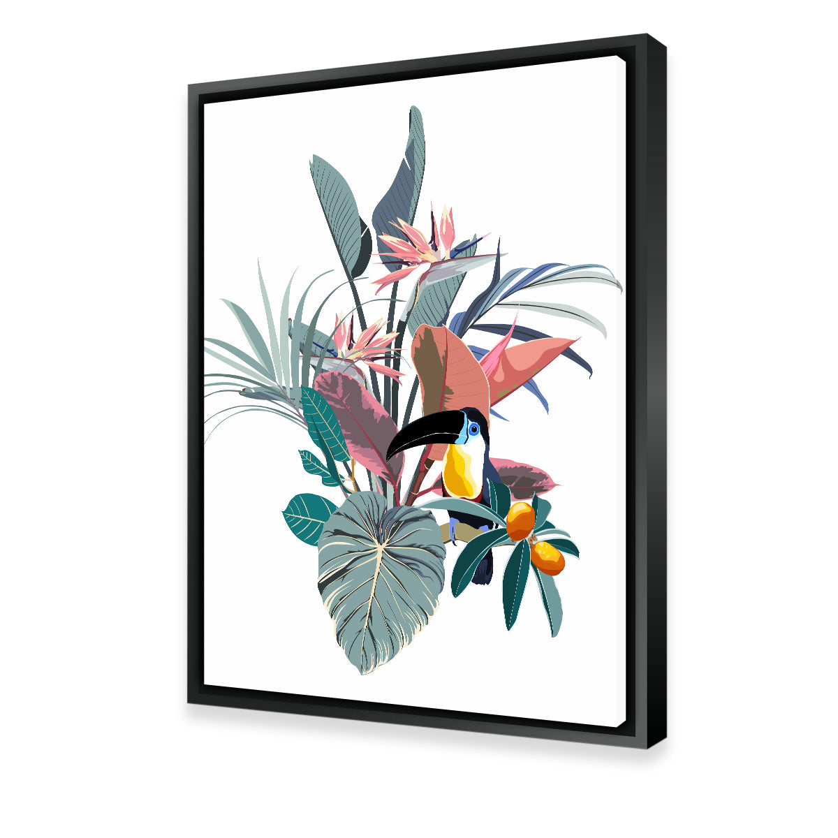 Exotic Flowers & Toucan Wall Art