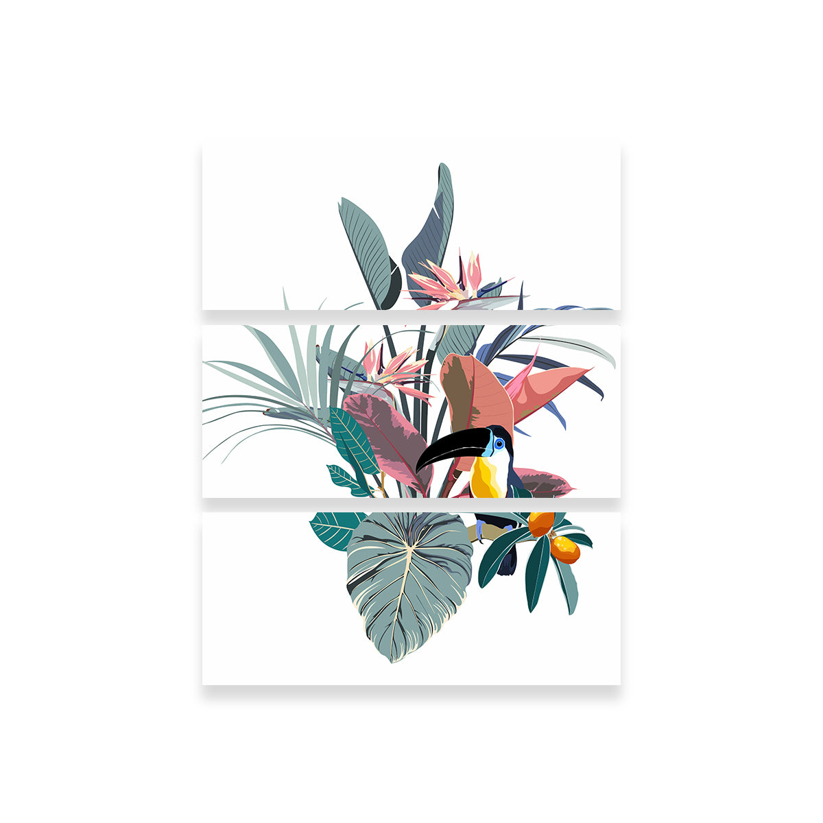 Exotic Flowers & Toucan Wall Art