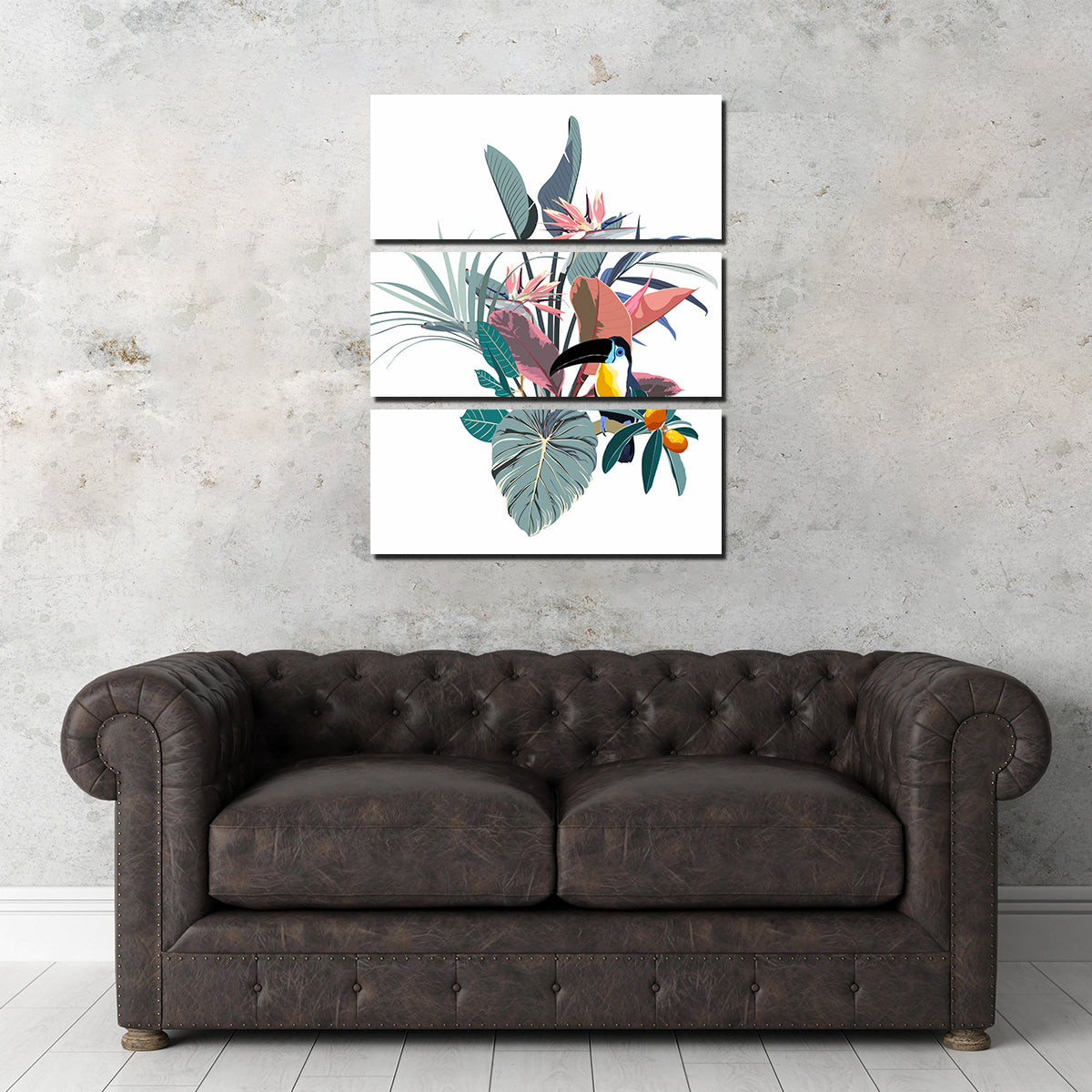 Exotic Flowers & Toucan Wall Art