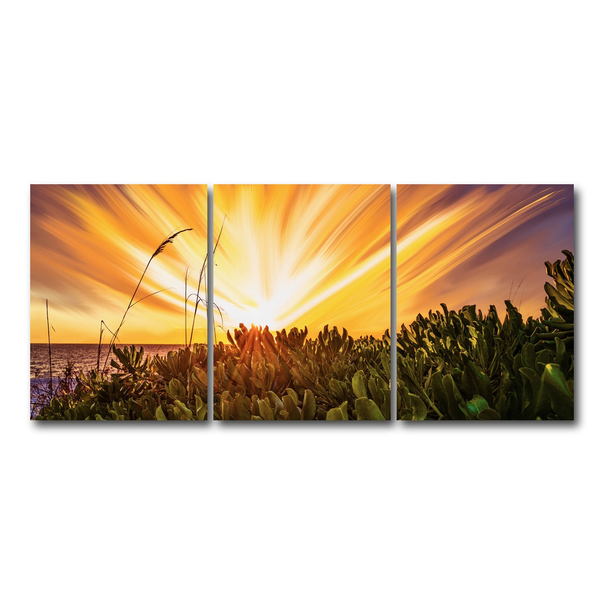 AUTO-MOCKUP WHITE | Exploding Sunset | 3 Piece | Gallery Wrap Canvas | group=18x24