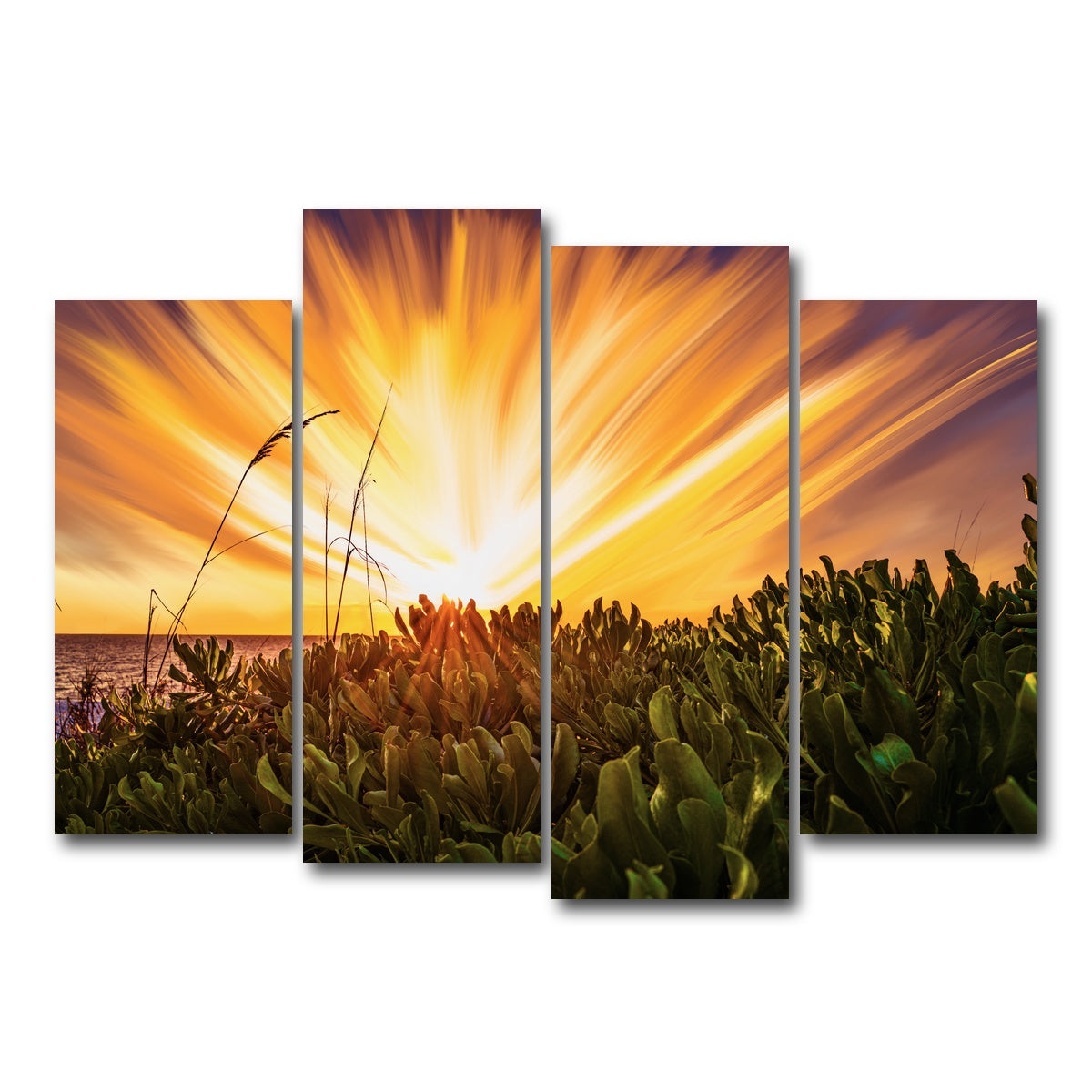 AUTO-MOCKUP WHITE | Exploding Sunset | 4 Piece | Gallery Wrap Canvas | group=4_normal