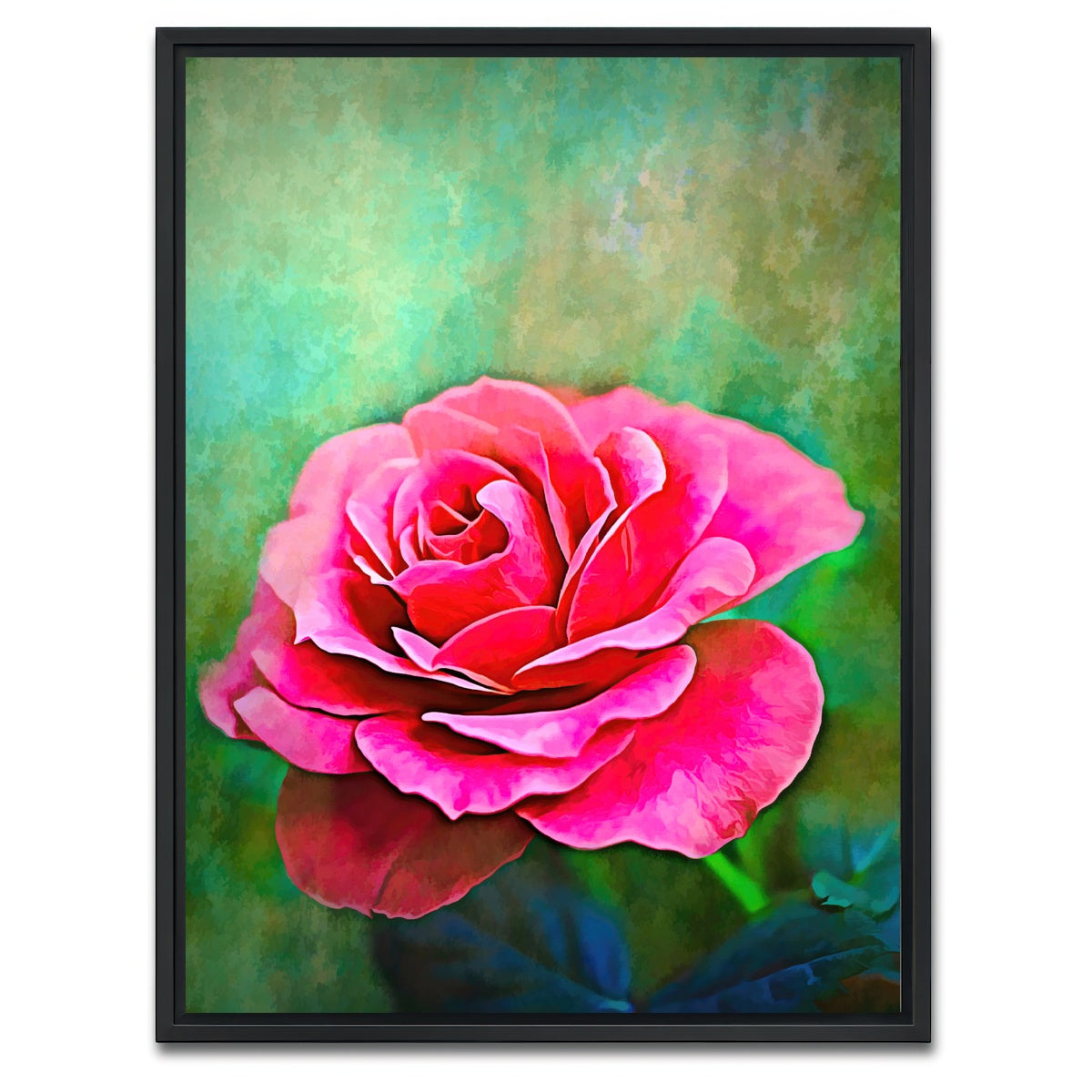 AUTO-MOCKUP WHITE | Exquisite Pink Rose | 1 Piece | Black Framed Canvas | group=3x4