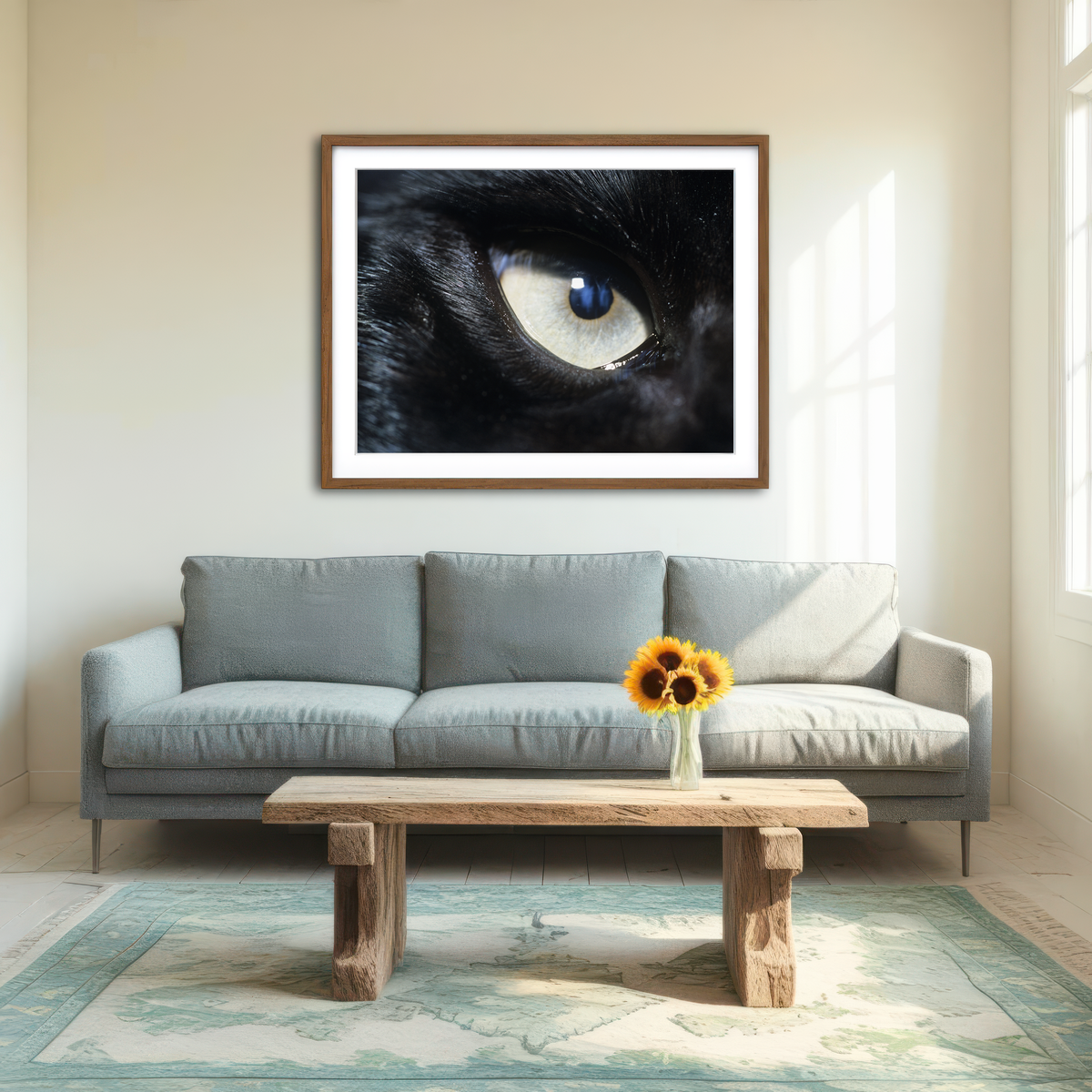AUTO-MOCKUP ROOM | Eye of Black Wolf Wall Art
