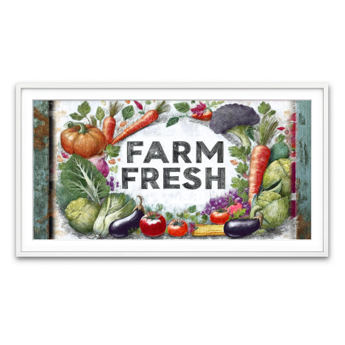 Framed Print 2x1 White