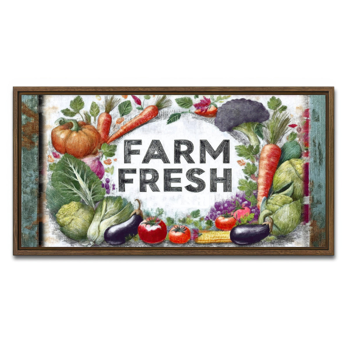 AUTO-MOCKUP WHITE | FARM FRESH | 1 Piece | Walnut Framed Canvas | group=2x1