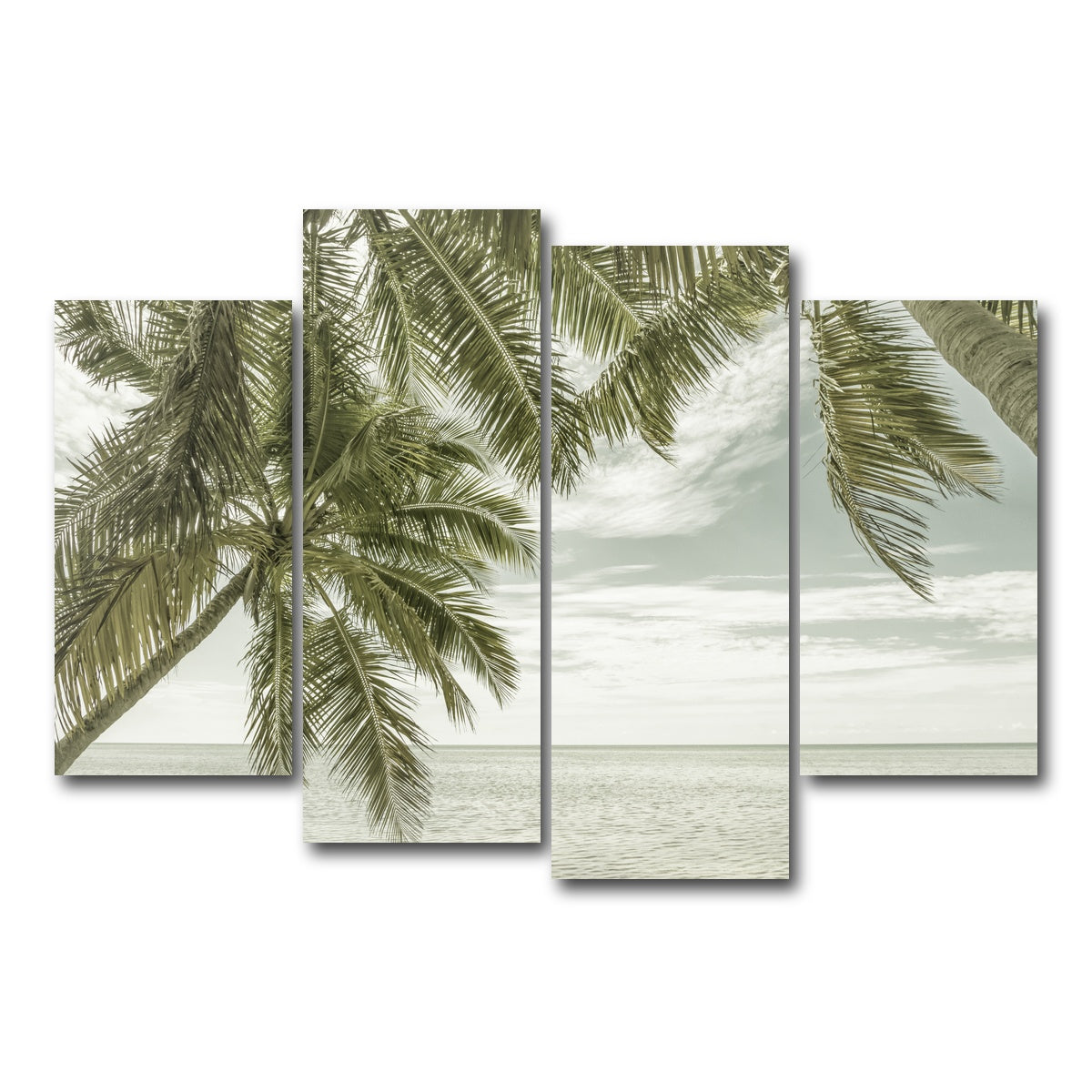 AUTO-MOCKUP WHITE | FLORIDA Vintage Oceanview | 4 Piece | Gallery Wrap Canvas | group=4_short