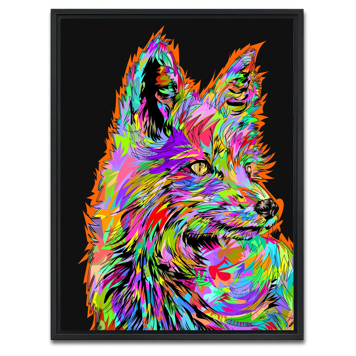 AUTO-MOCKUP WHITE | FOX DEVIL | 1 Piece | Black Framed Canvas | group=3x4
