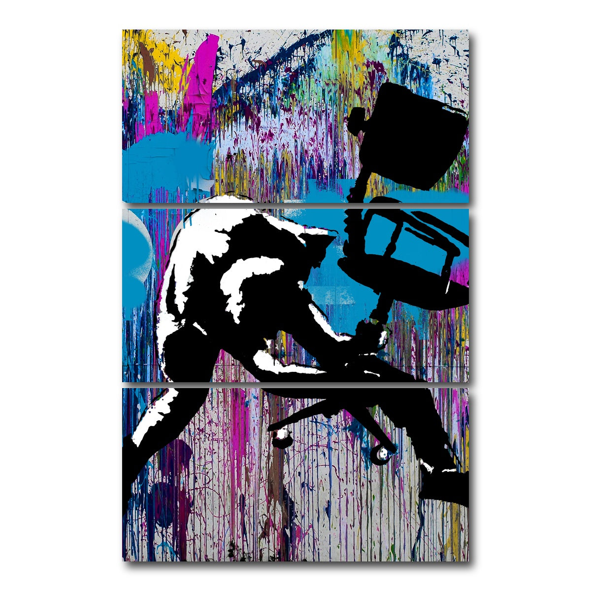 AUTO-MOCKUP WHITE | F the Office | 3 Piece | Gallery Wrap Canvas | group=12x24_stacked