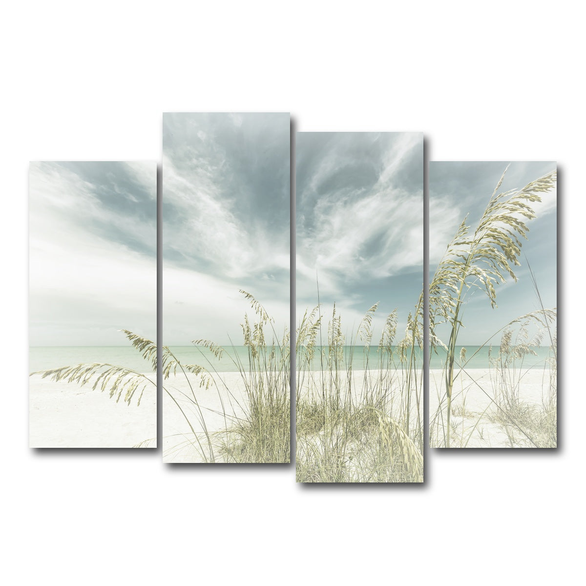 AUTO-MOCKUP WHITE | Faded calmness on the beach | 4 Piece | Gallery Wrap Canvas | group=4_normal