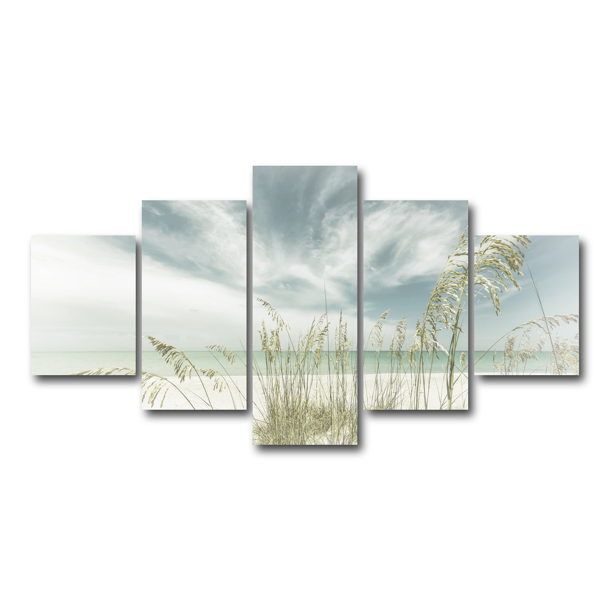 AUTO-MOCKUP WHITE | Faded calmness on the beach | 5 Piece | Gallery Wrap Canvas | group=5_short