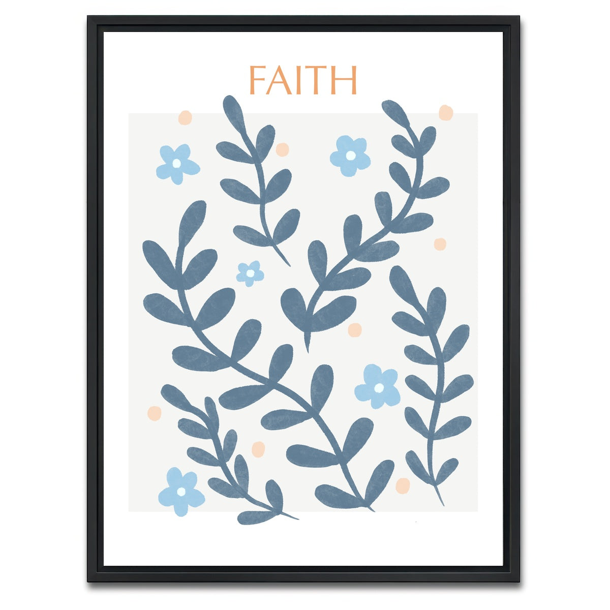 AUTO-MOCKUP WHITE | Faith Blue | 1 Piece | Black Framed Canvas | group=3x4