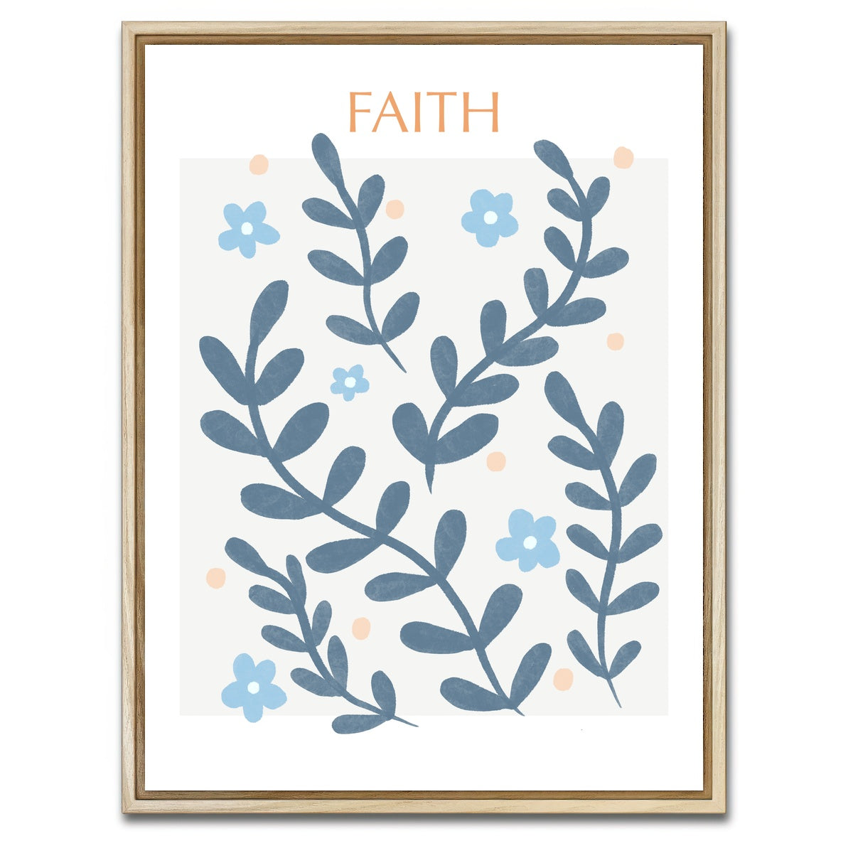 AUTO-MOCKUP WHITE | Faith Blue | 1 Piece | Natural Framed Canvas | group=3x4