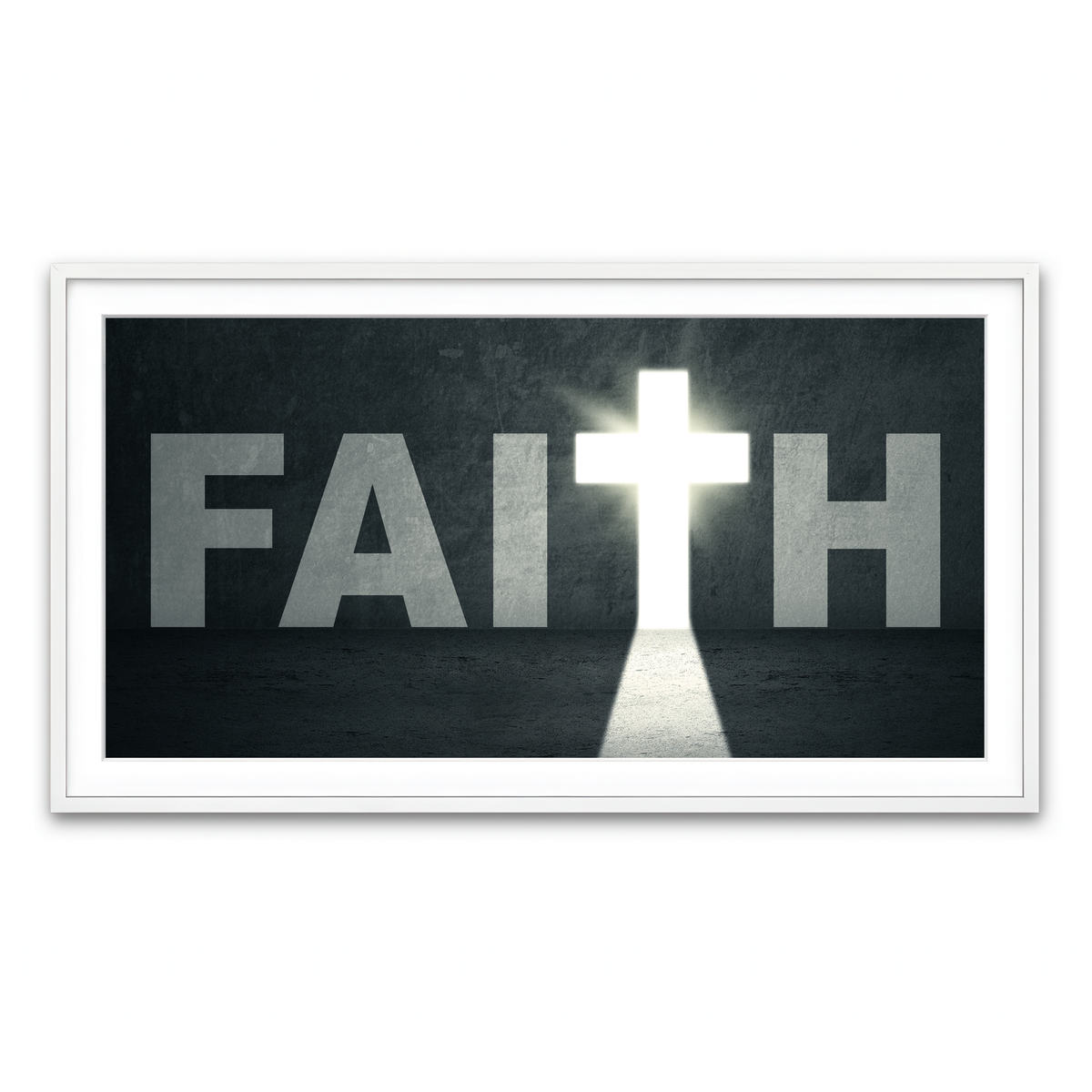 Framed Print 2x1 White