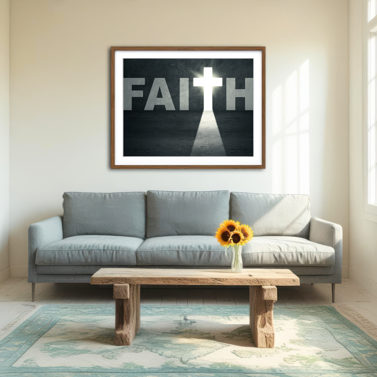 AUTO-MOCKUP ROOM | Faith Cross Wall Art