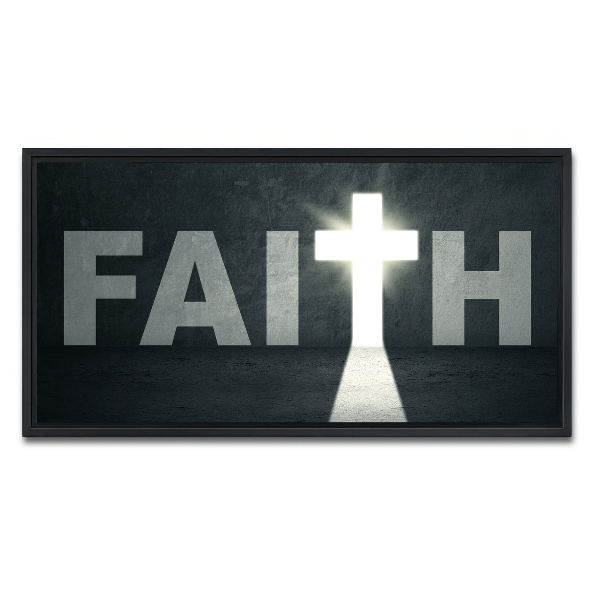 AUTO-MOCKUP WHITE | Faith Cross | 1 Piece | Black Framed Canvas | group=2x1