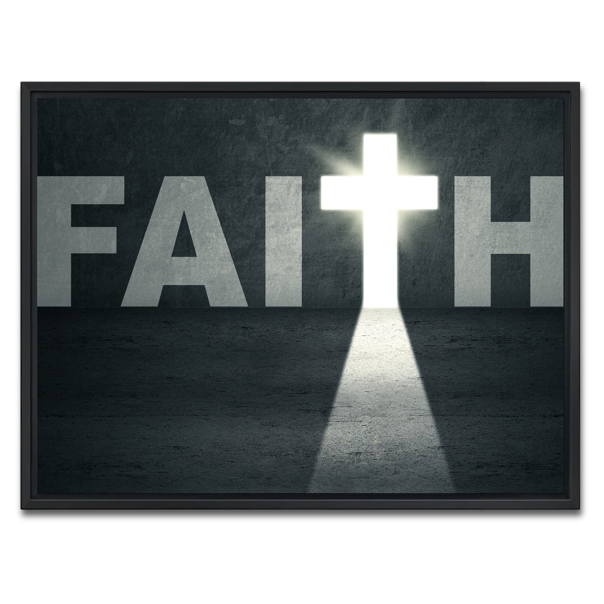 AUTO-MOCKUP WHITE | Faith Cross | 1 Piece | Black Framed Canvas | group=4x3