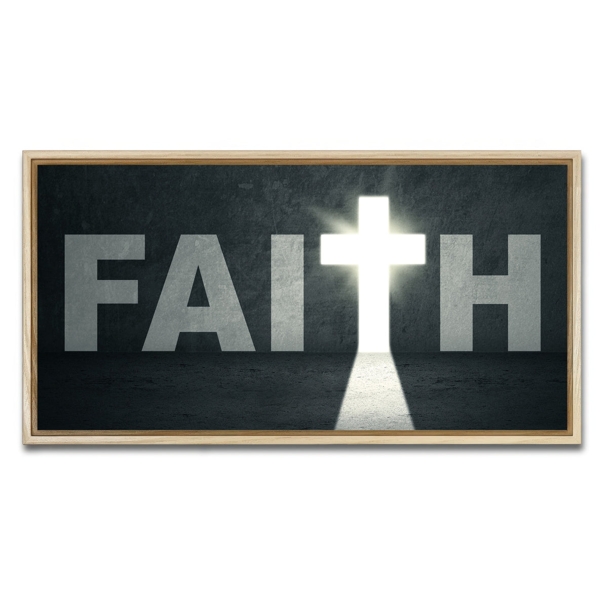 AUTO-MOCKUP WHITE | Faith Cross | 1 Piece | Natural Framed Canvas | group=2x1