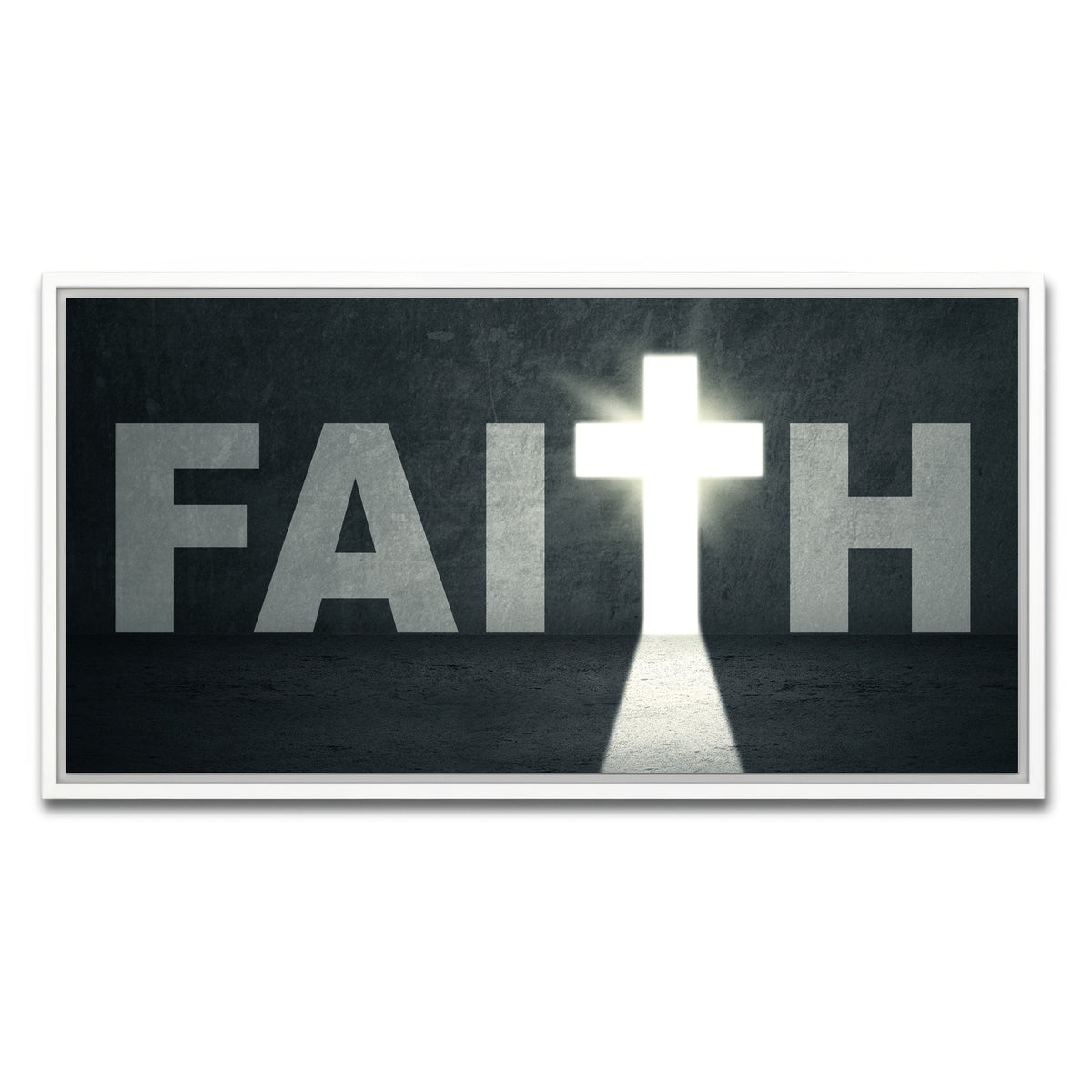 AUTO-MOCKUP WHITE | Faith Cross | 1 Piece | White Framed Canvas | group=2x1