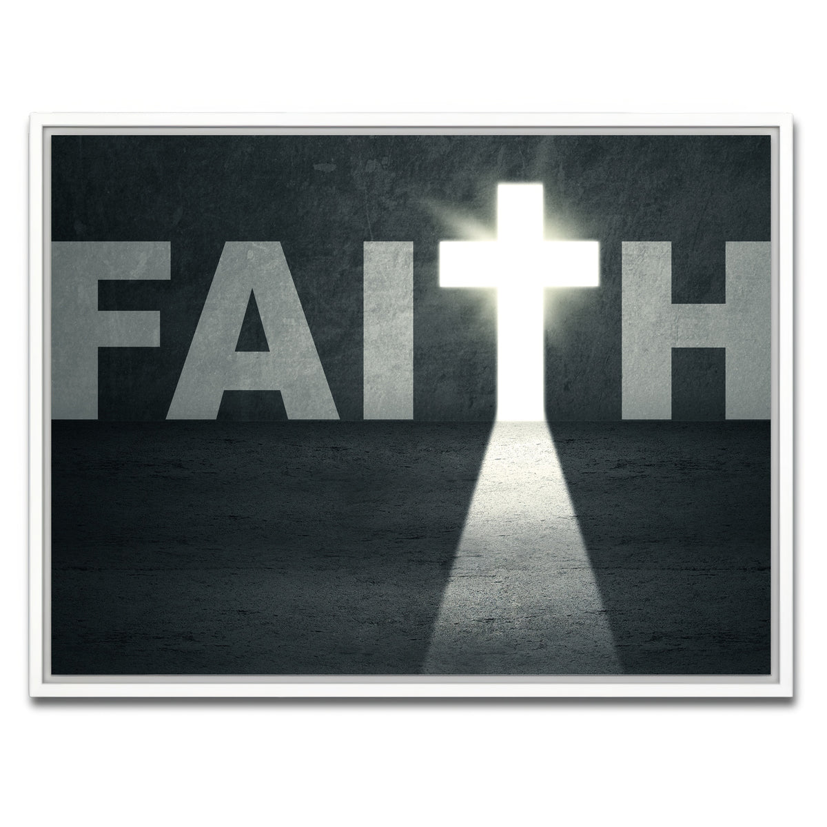 AUTO-MOCKUP WHITE | Faith Cross | 1 Piece | White Framed Canvas | group=4x3