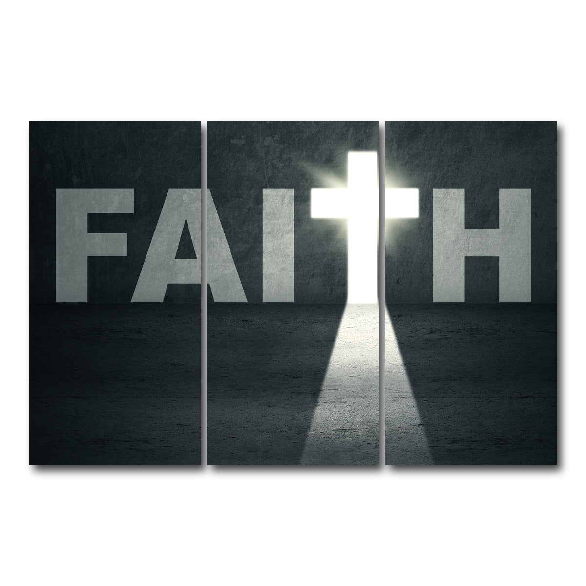 AUTO-MOCKUP WHITE | Faith Cross | 3 Piece | Gallery Wrap Canvas | group=12x24