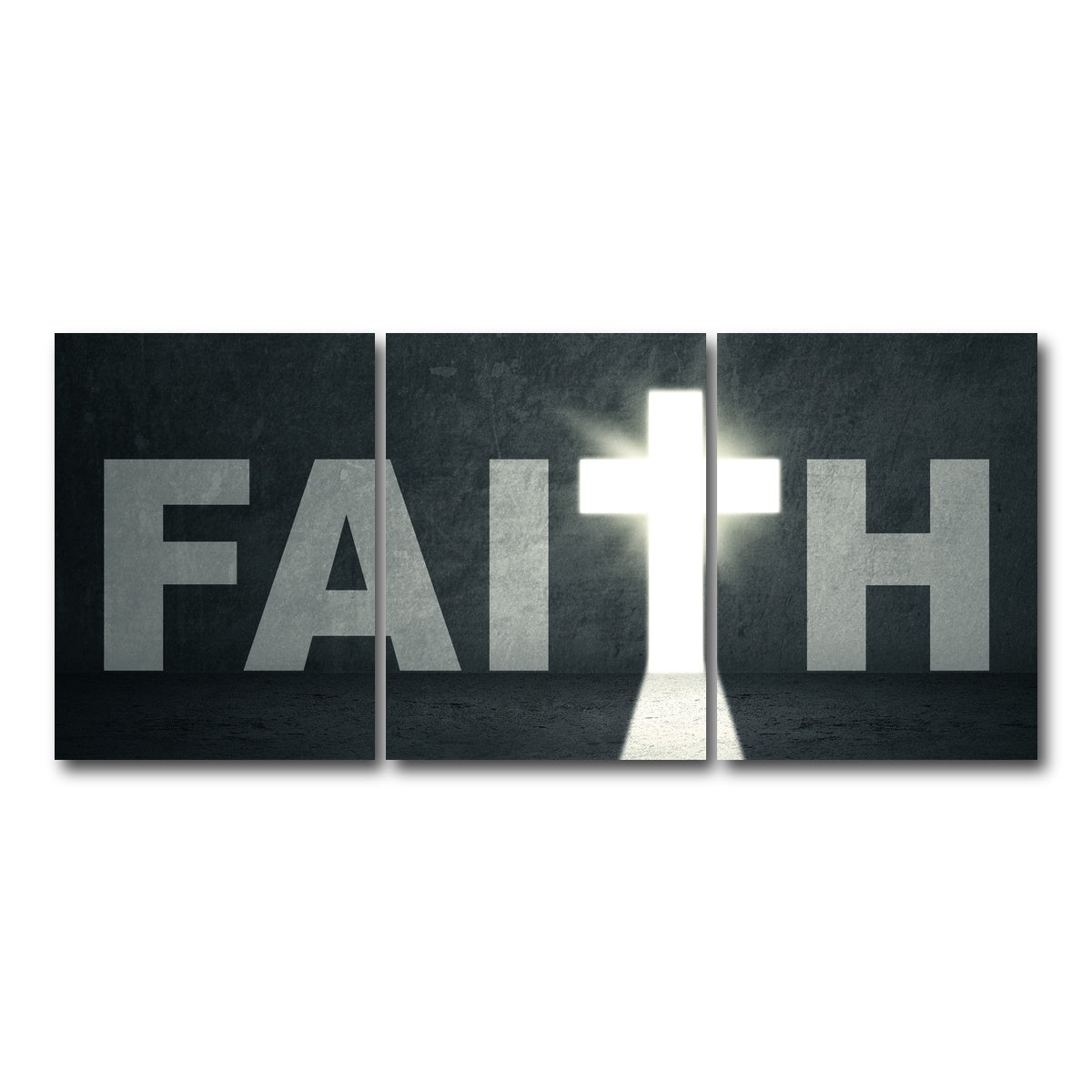 AUTO-MOCKUP WHITE | Faith Cross | 3 Piece | Gallery Wrap Canvas | group=18x24