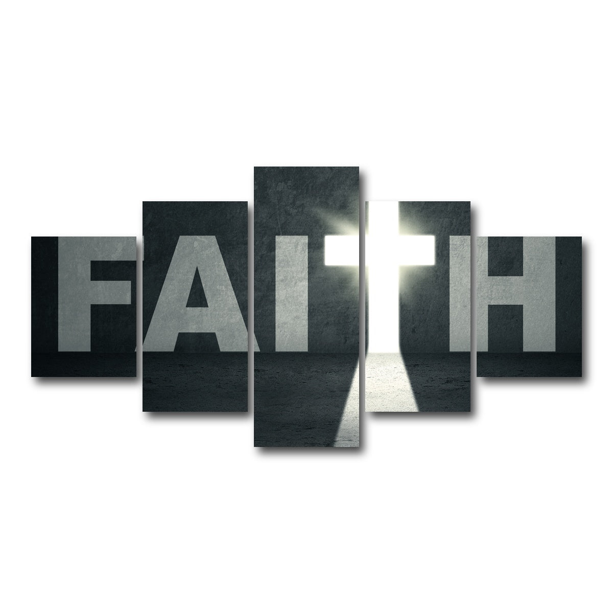 AUTO-MOCKUP WHITE | Faith Cross | 5 Piece | Gallery Wrap Canvas | group=5_short
