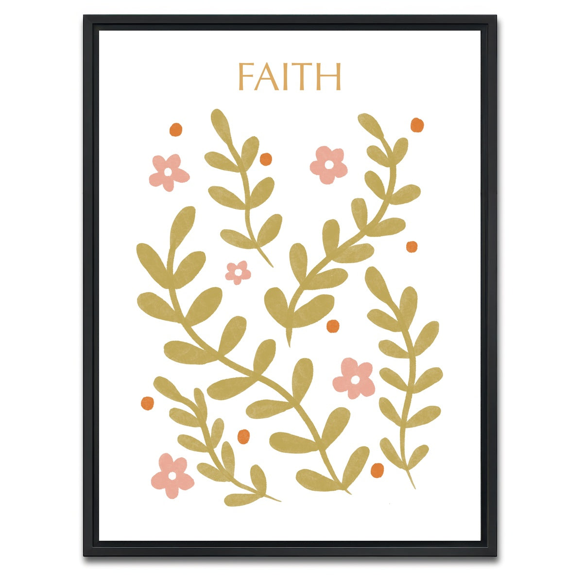 AUTO-MOCKUP WHITE | Faith Warm | 1 Piece | Black Framed Canvas | group=3x4