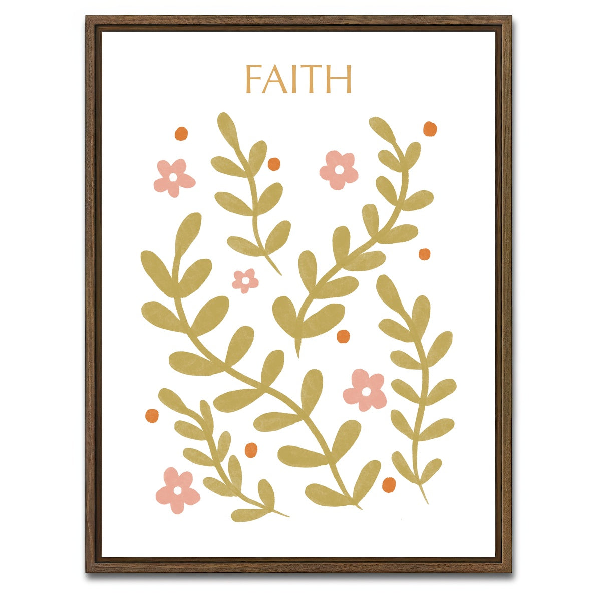 AUTO-MOCKUP WHITE | Faith Warm | 1 Piece | Walnut Framed Canvas | group=3x4