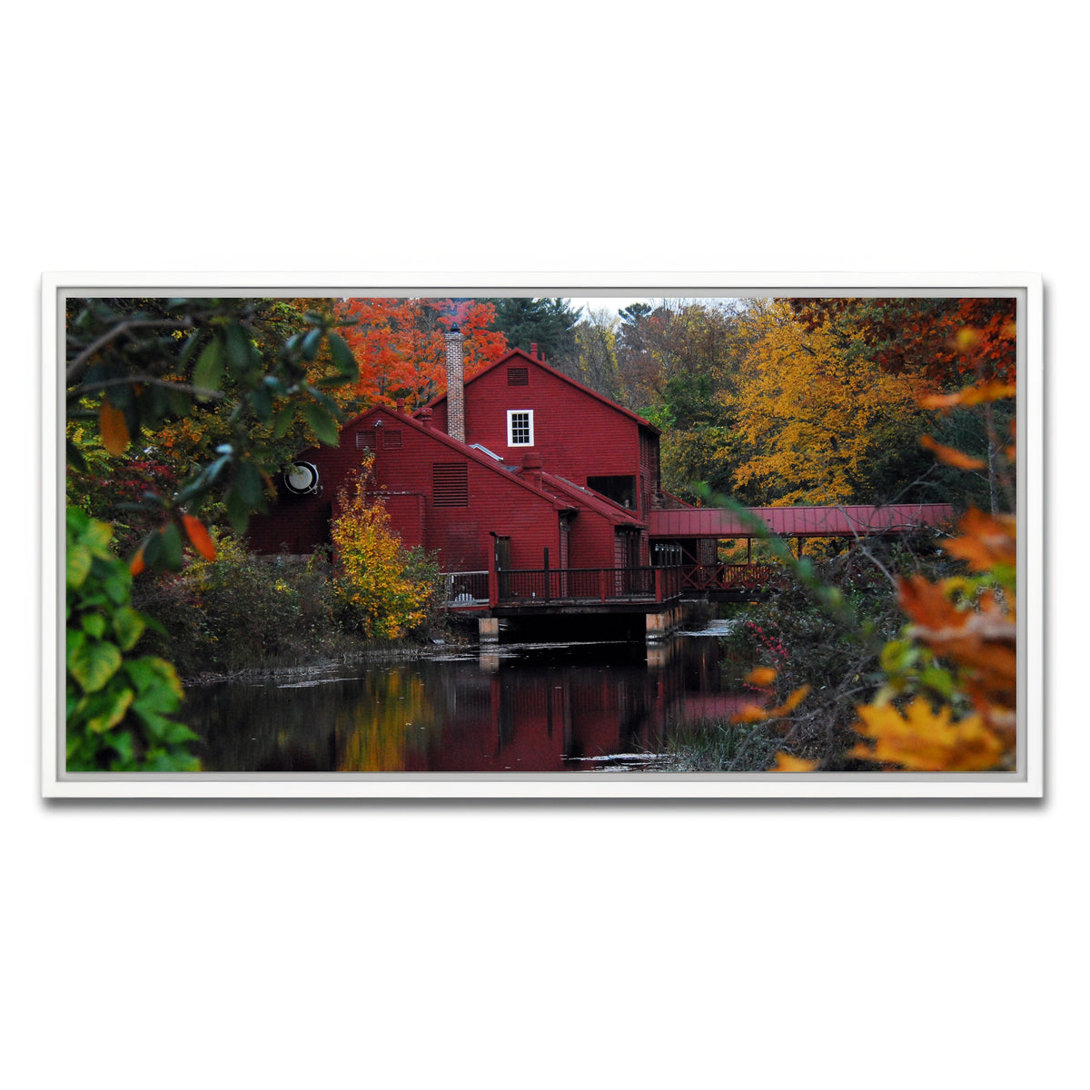 AUTO-MOCKUP WHITE | Fall Colors in Historic Connecticut | 1 Piece | White Framed Canvas | group=2x1