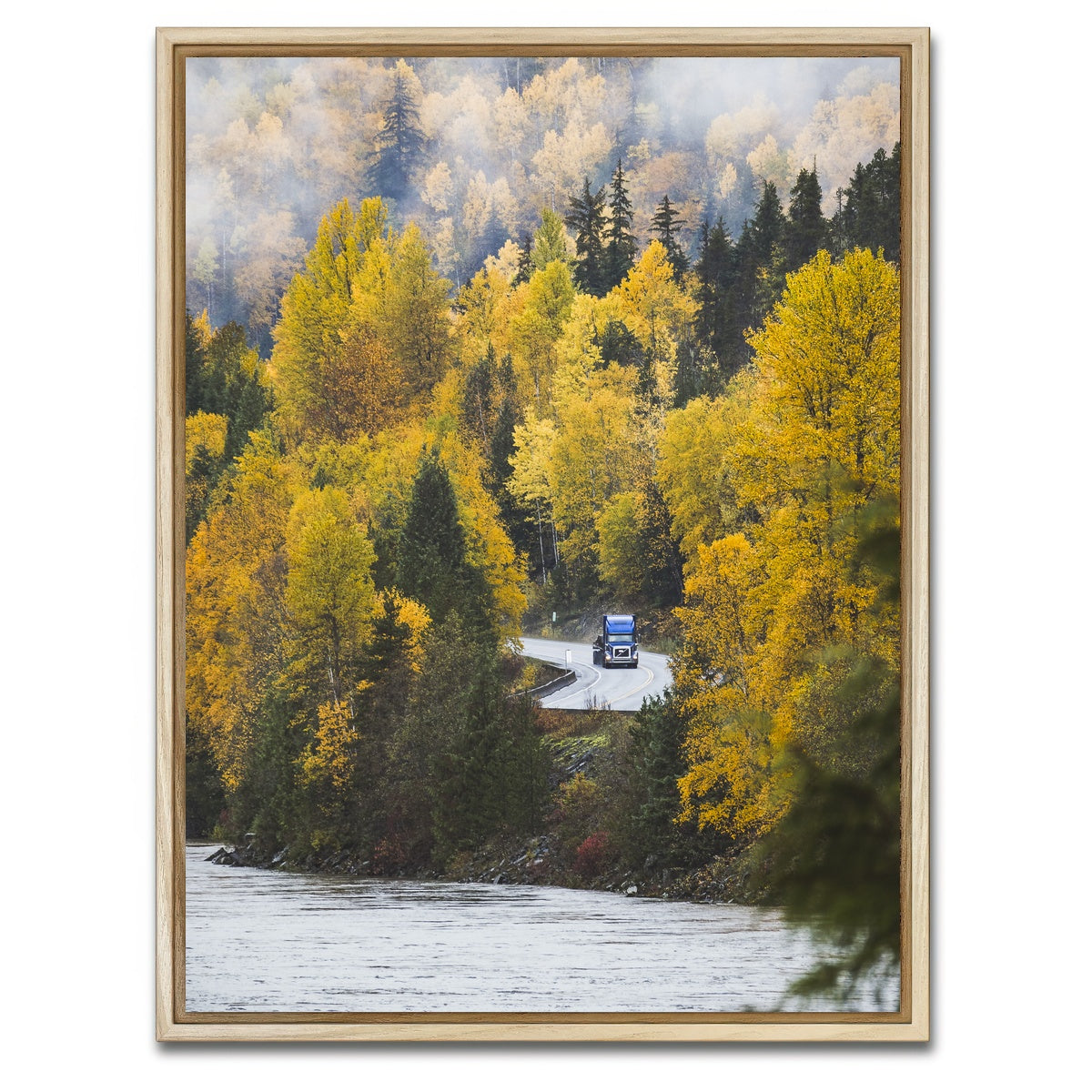 AUTO-MOCKUP WHITE | Fall Colors in Northern BC 3 | 1 Piece | Natural Framed Canvas | group=3x4