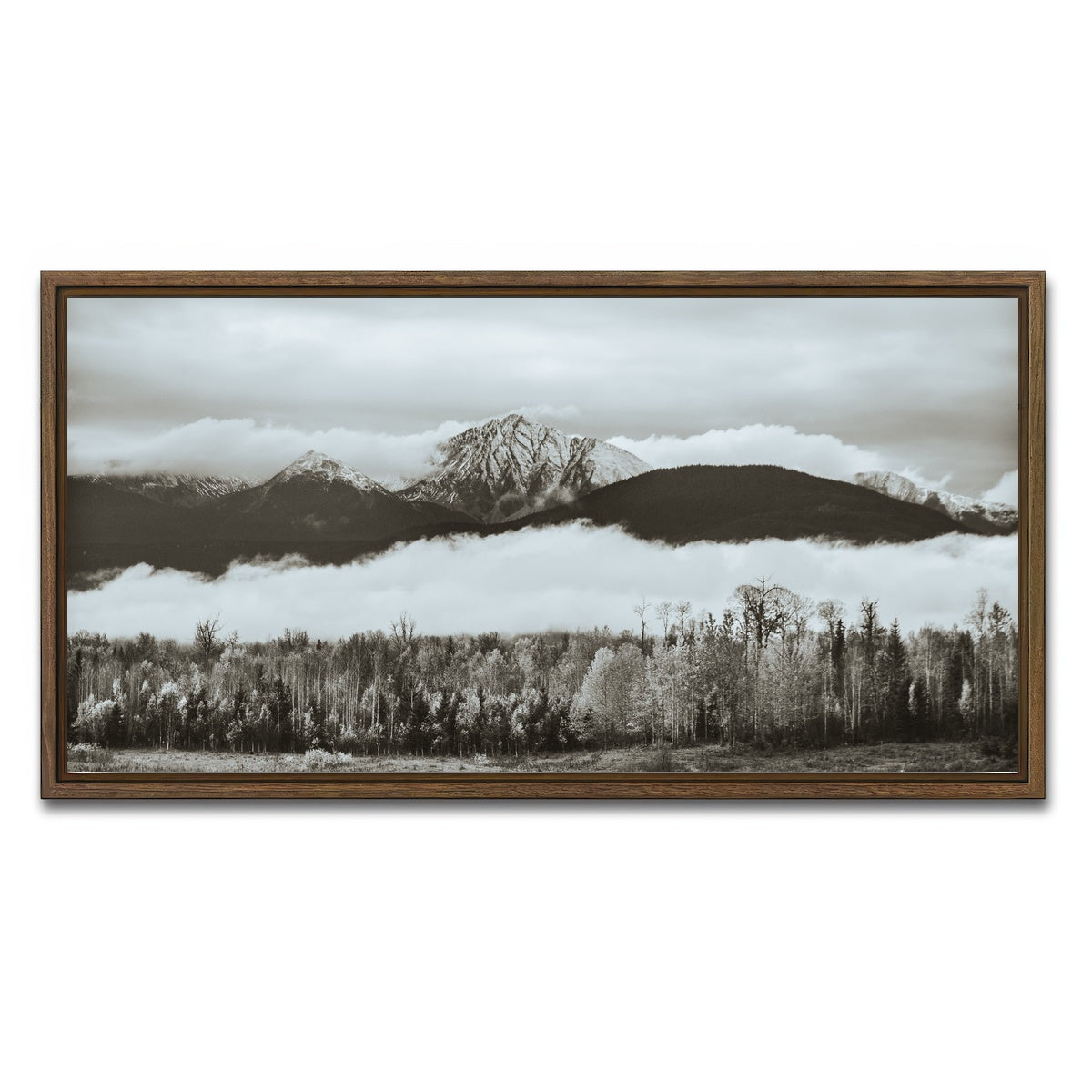 AUTO-MOCKUP WHITE | Fall Colors in Northern BC 9 | 1 Piece | Walnut Framed Canvas | group=2x1