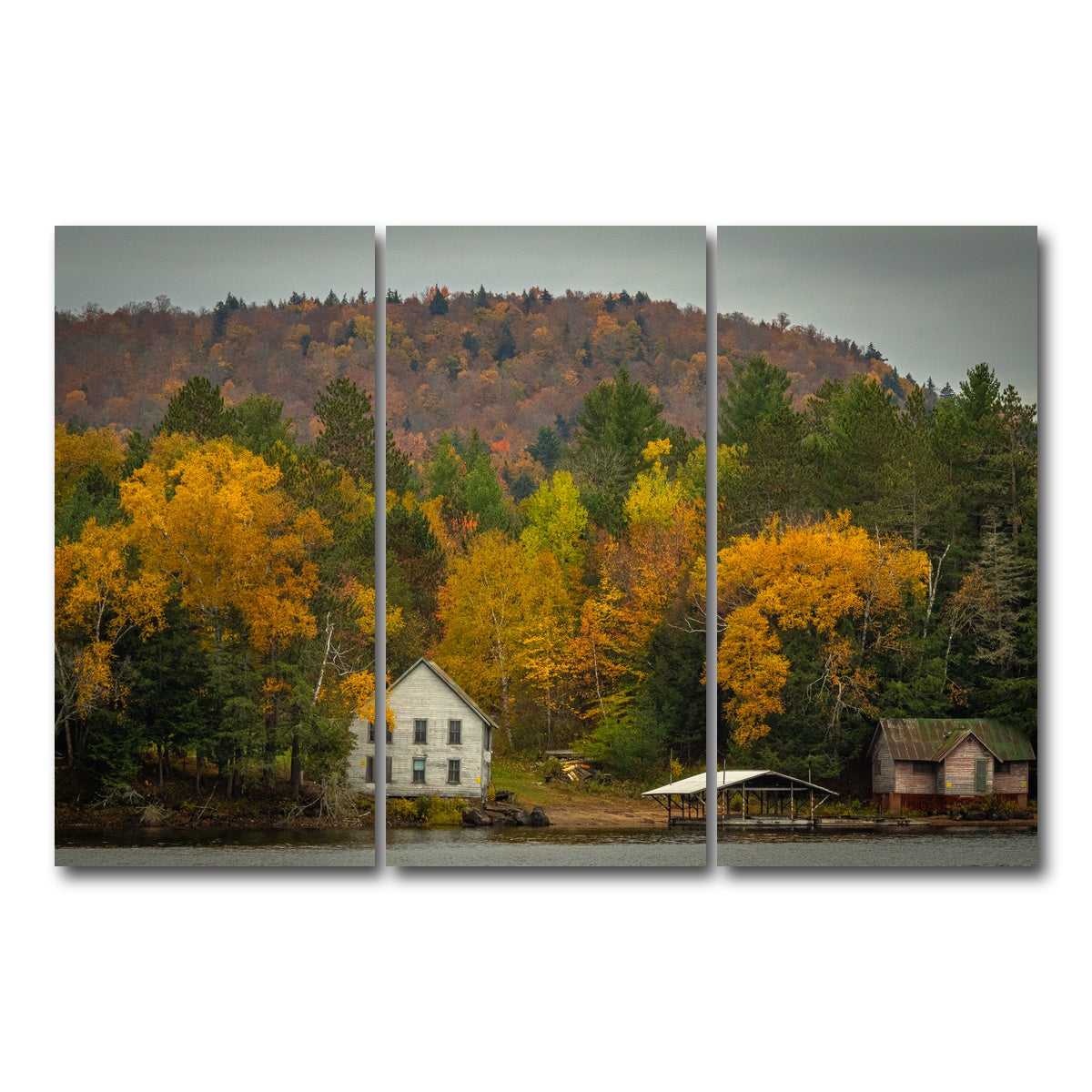 AUTO-MOCKUP WHITE | Fall in the Adirondacks | 3 Piece | Gallery Wrap Canvas | group=12x24