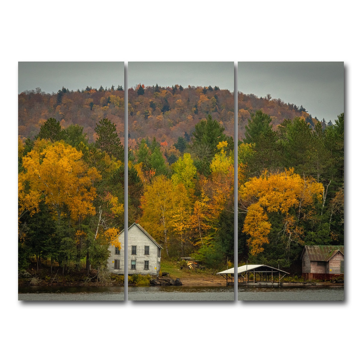 AUTO-MOCKUP WHITE | Fall in the Adirondacks | 3 Piece | Gallery Wrap Canvas | group=8x18